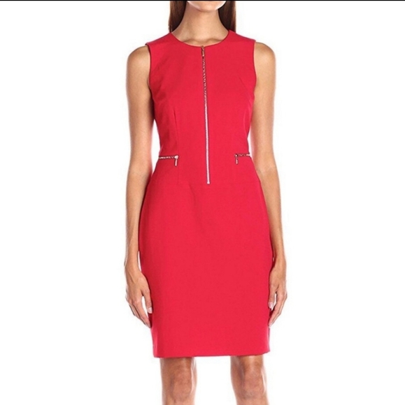 Calvin Klein NEW Red Women's Sleeveless zipper 12 - Picture 1 of 16